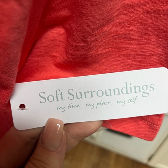 NWT Soft Surroundings Coral Shirt Dress with Pockets - Picture 10 of 11